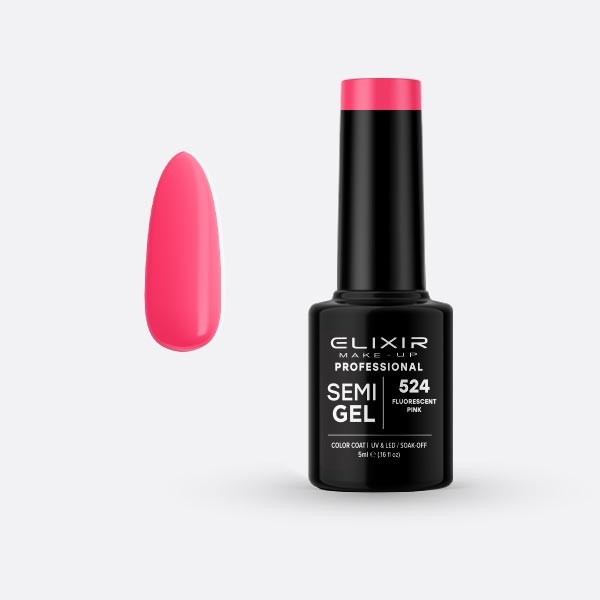 Ημιμόνιμο βερνίκι 5ml – #524 (Fluorescent pink)