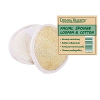 Σφουγγαράκι Προσώπου Διπλό / 100% Natural Loofah & Cotton 1τμχ