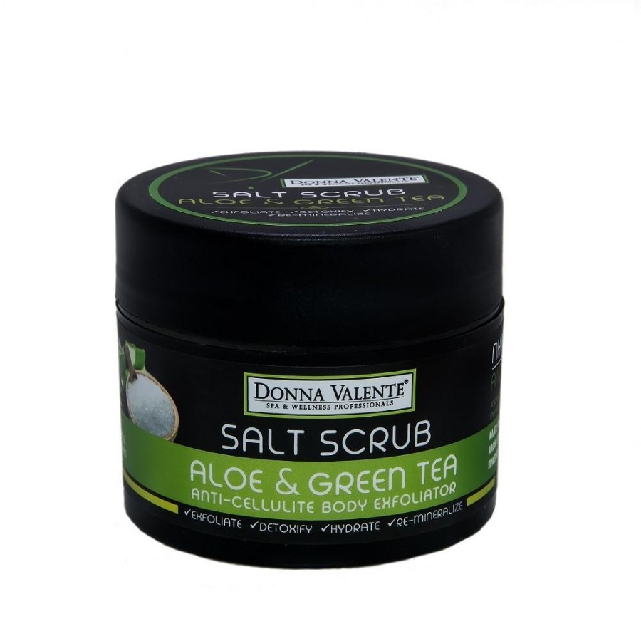 Salt Scrub - Aloe & Green Tea - Anti-Cellulite Body Exfoliator - 250g