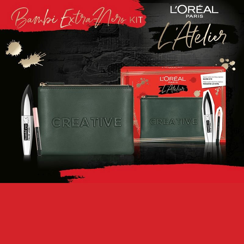 L ‘Atelier Make Up Σετ Δώρου για Γυναίκες – Bambi Eye Μάσκαρα, Μολύβι Ματιών Paradise Le Khôl & Cosmetic Bag