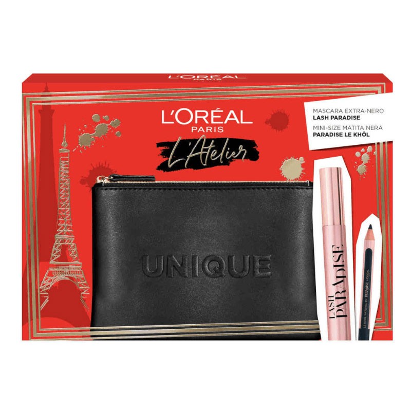 L ‘Atelier Make Up Σετ Δώρου για Γυναίκες – Paradise Μάσκαρα, Μολύβι Ματιών Paradise Le Khôl & Cosmetic Bag