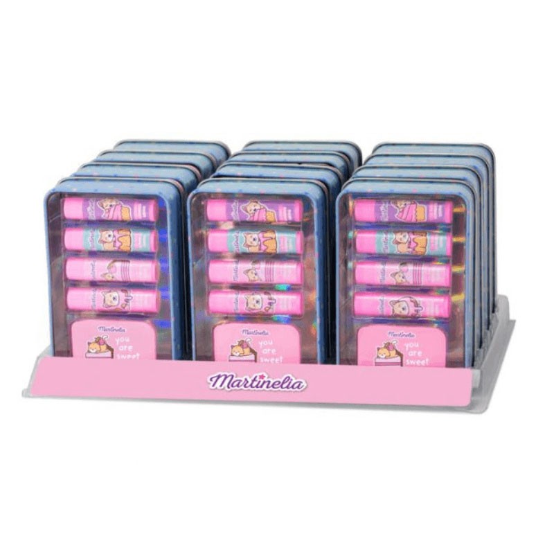 Yummy Lip Care Tin – Lip Balm 4 x 4gr 1 lip gloss 4,5ml & Τσίγκινο Κουτί 9 x 14 x 4,5 cm